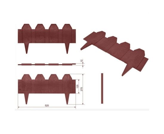 Декоративное ограждение Neoкомпозит ППК Заборчик 2500x175x12 мм, коричневый, 5 шт. ОД(Т)-175 К5 – изображение 2