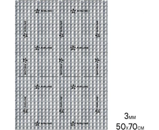 Вибро-шумоизоляция Airline Base 3 50х70 см, КС, 3 мм, фольга 60 мкм, КМП 0.23 ADVI003 – изображение 2