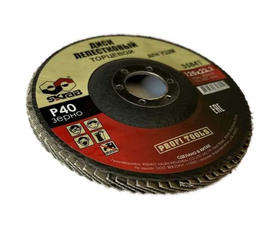 Круг лепестковый плоский (10 шт; 125х22 мм; Р40) SKRAB 35841 – изображение 4