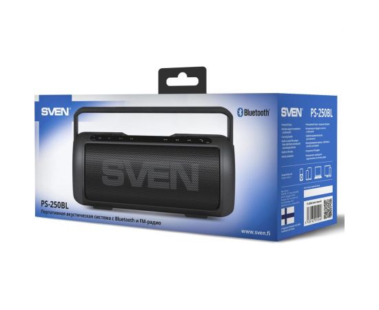 Портативная акустика с выдвижной ручкой SVEN АС PS-250BL, черная SV-015046 – изображение 3