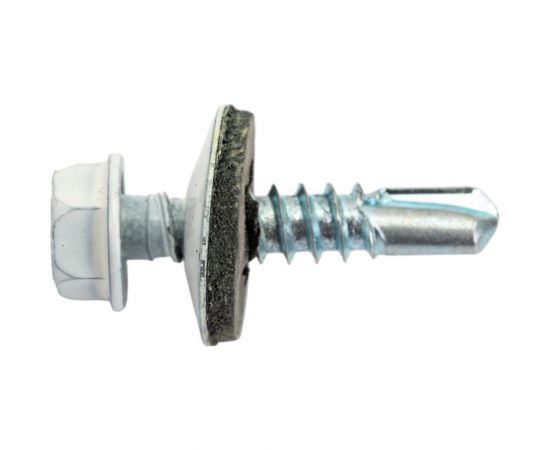 Кровельный саморез Качественный КРЕПЕЖ белый RAL 9003, 5.5х25 мм, 200 шт 1000181 КЧ 