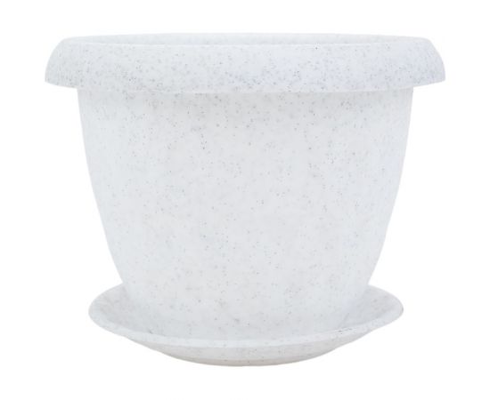 Горшок для растений Martika Розетта 0.9л, диам. 140 мм, с поддоном, мрамор С125МРА 