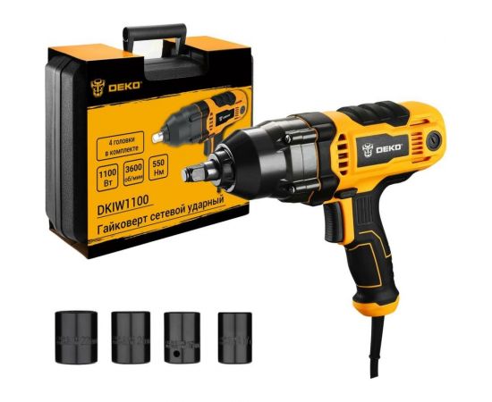 Сетевой ударный гайковерт DEKO DKIW1100, 1100 Вт, 550 Нм 063-3004 