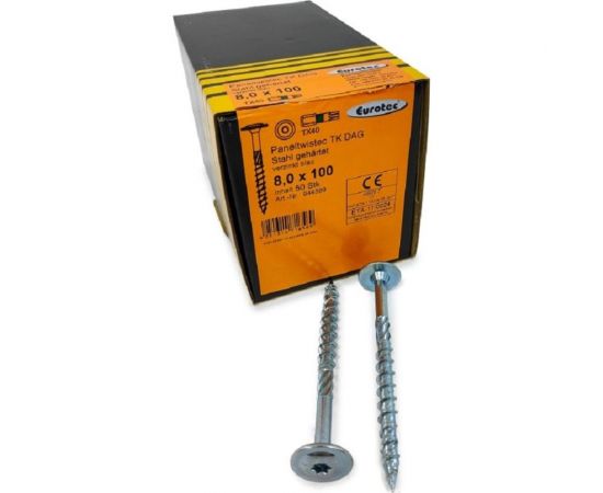 Конструкционные саморезы Eurotec Paneltwistec TK 8.0x100/80/10 TX40 тарелка, 50 шт. 944589 