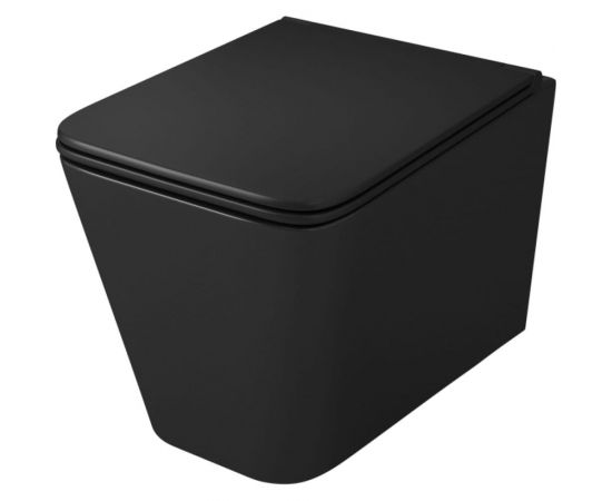 Подвесной безободковый унитаз OWL 1975 Vatter Ruta-H Matt Black с сиденьем DP OWLT190404 