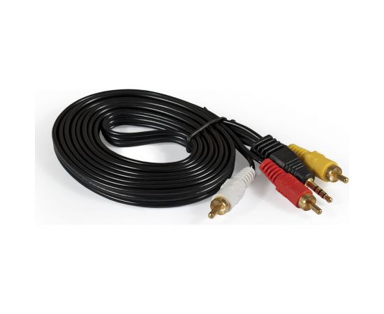 Аудио кабель ExeGate EX-CCA-4P2R-2.0 3.5mm Jack M 3xRCA M, 2м 284945 