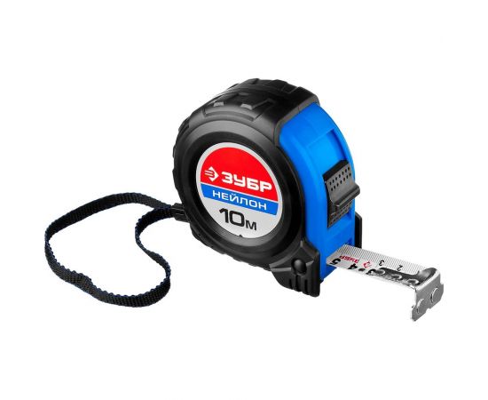 Рулетка Зубр ПРОФИ 10м/25мм ударостойкий обрезиненный корпус 34056-10-25_z02 