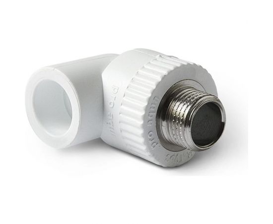 Комбинированный угольник PRO AQUA PP-R НР белый, 25 мм, 3/4"" PA27014Pb 