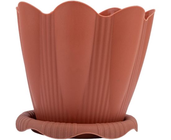 Горшок с поддоном Martika Эдельвейс 0.65л, диам. 12 см, терракотовый С190Т 