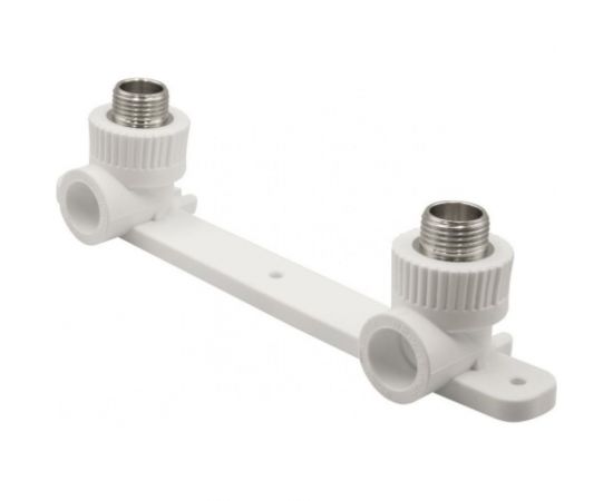 Комбинированный уголок VRT 20х1/2 нар., с креплением, двойной, белый EVER plast 538273 