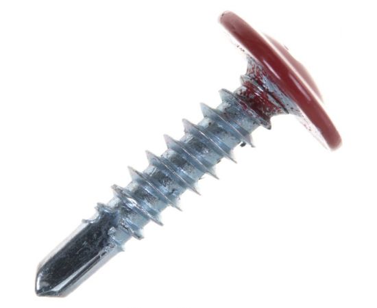 Прессшайба Качественный КРЕПЕЖ 4.2х19 мм, красно-коричневый RAL 3011, сверло, 250 шт 0300245 КЧ – изображение 4