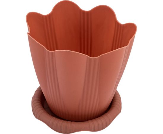Горшок с поддоном Martika Эдельвейс 0.65л, диам. 12 см, терракотовый С190Т – изображение 4
