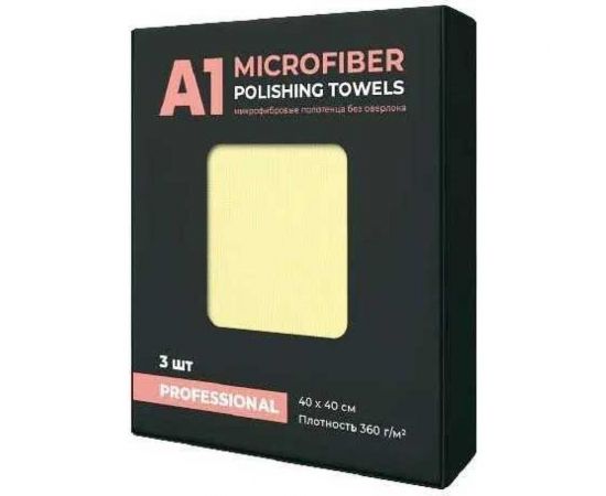 Бесшовная салфетка из микрофибры A1 Microfiber Polishing Towels 360г/м, 3 шт. 100MF-0360 – изображение 2