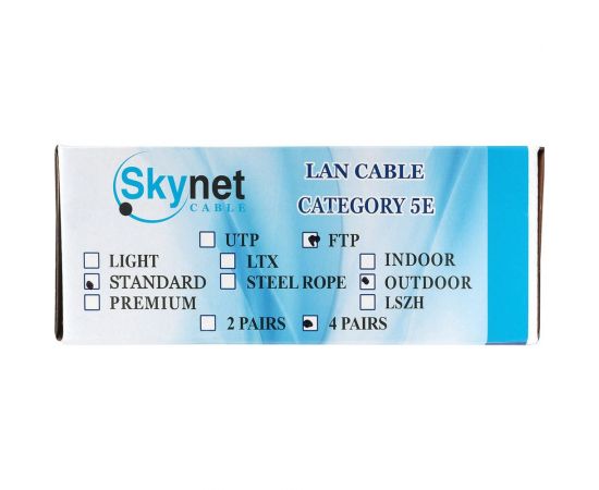 Кабель SkyNet Standart FTPoutdoor 4x2x0,48 медь FLUKETEST категории 5e однож 100м box черный CSS-FTP-4-CU-OUT/100 – изображение 2