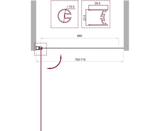 Душевая шторка на ванну BelBagno UNO-V-1-70/150-C-Cr – изображение 2