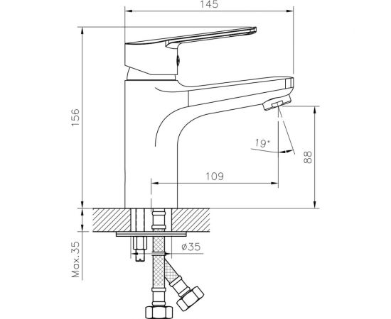Одноручный смеситель для умывальника Decoroom монолитный DR22011 – изображение 2