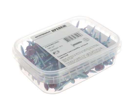 Прессшайба Качественный КРЕПЕЖ 4.2х25 мм, красное вино RAL 3005, острая, 160 шт 0200241 КЧ – изображение 2