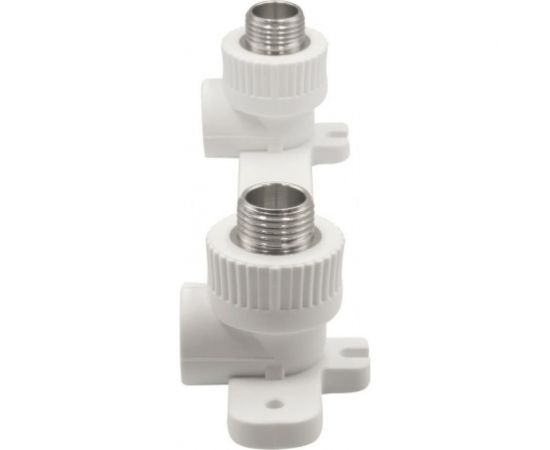 Комбинированный уголок VRT 20х1/2 нар., с креплением, двойной, белый EVER plast 538273 – изображение 3