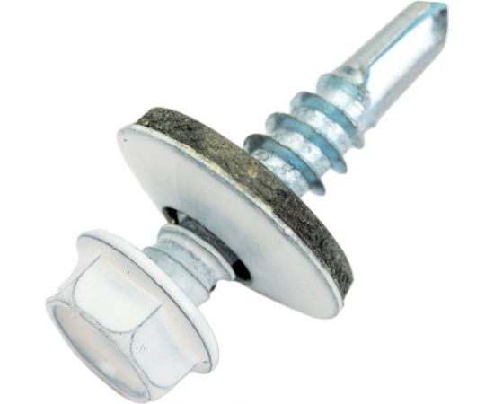 Кровельный саморез Качественный КРЕПЕЖ белый RAL 9003, 5.5х25 мм, 200 шт 1000181 КЧ – изображение 4