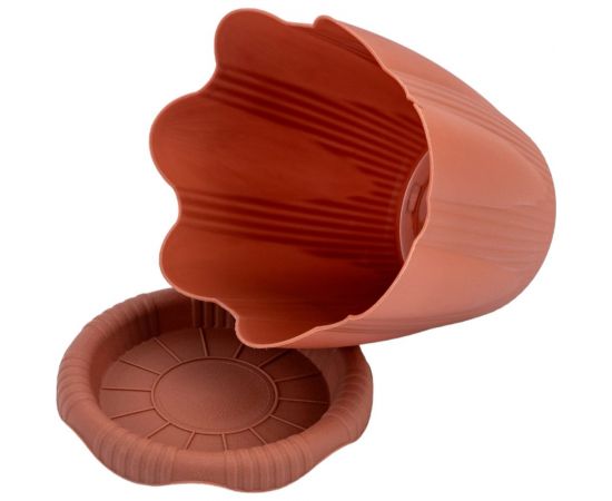 Горшок с поддоном Martika Эдельвейс 0.65л, диам. 12 см, терракотовый С190Т – изображение 3