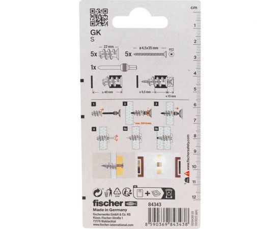 Дюбель с шурупом Fischer GKS K 84343 – изображение 3