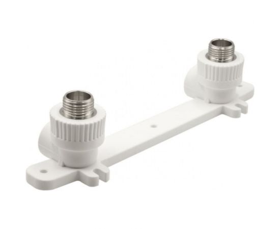 Комбинированный уголок VRT 20х1/2 нар., с креплением, двойной, белый EVER plast 538273 – изображение 4