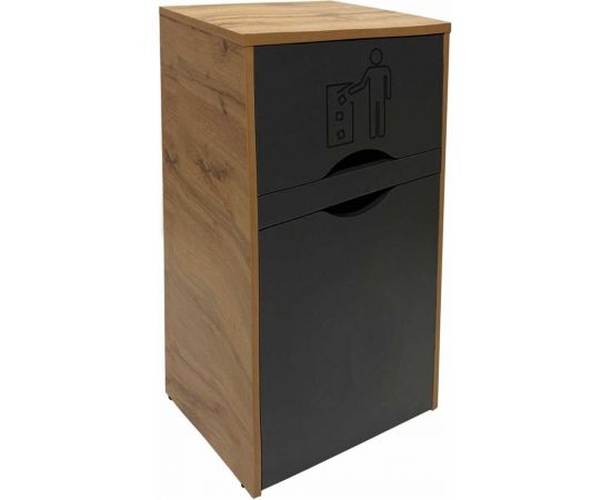 Мусорный контейнер-урна для фудкорта ИП Маковчик Оди 1000 цвет графит, дуб 5190009UOGD – изображение 4