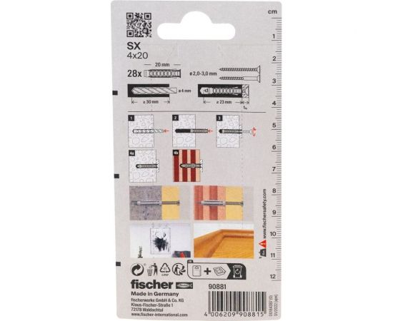 Дюбель Fischer SX 4x20 KP K 90881 – изображение 2