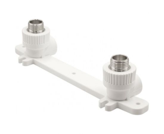 Комбинированный уголок VRT 20х1/2 нар., с креплением, двойной, белый EVER plast 538273 – изображение 6