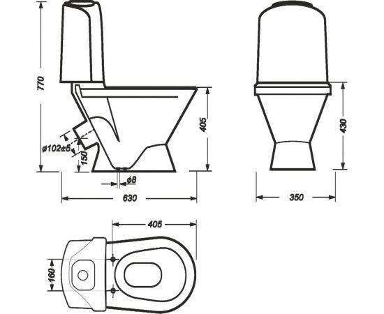 Унитаз-компакт SANITA CLASSIC SL ТМ 00000055444 – изображение 6