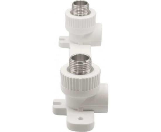 Комбинированный уголок VRT 20х1/2 нар., с креплением, двойной, белый EVER plast 538273 – изображение 7