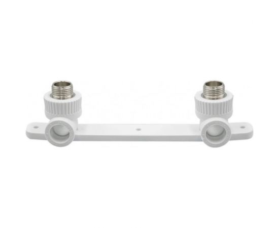 Комбинированный уголок VRT 20х1/2 нар., с креплением, двойной, белый EVER plast 538273 – изображение 2