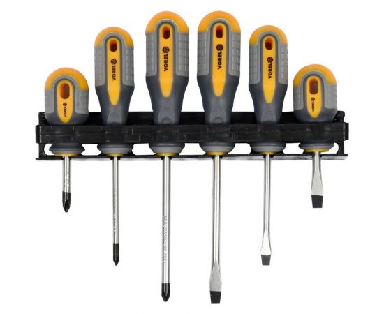 Набор отверток VOREL 6 предметов, резинопластиковые ручки 60783 