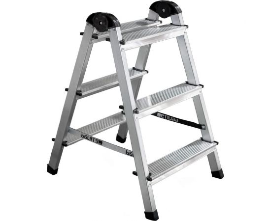 Алюминиевая 3-х ступенчатая двухсторонняя стремянка Perilla 111403 
