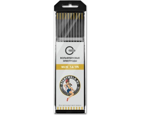 Вольфрамовые электроды WL 15 1.6х175 мм, золотые, 10 шт Start WL1516175U 