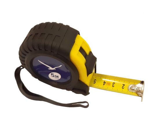 Рулетка Буревестник 5 м, 19 мм, с 1 фиксаторами, в обрезиненном корпусе 289 