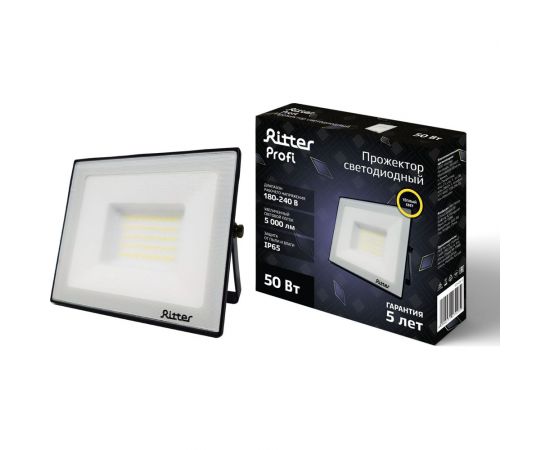 Светодиодный прожектор RITTER Profi гарантия 5 лет 100лм/Вт 50 Вт 2700К 53428 4 