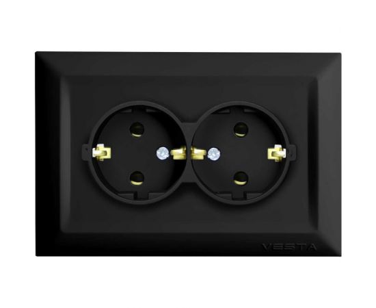 Розетка Vesta Electric roma двойная c заземлением FRZ00020202CMT 