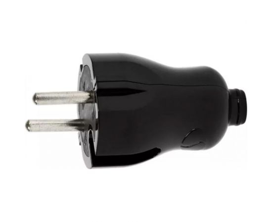 Вилка Smartbuy прямая, без заземления, черная, 10А, 250В SBE-10-P04-b 