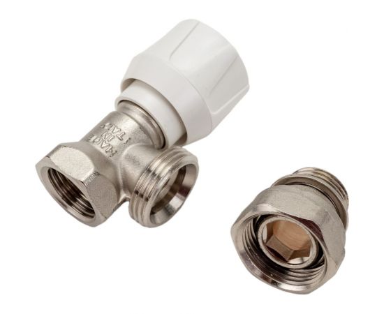 Ручной терморегулирующий клапан STOUT Svr-2102-100015 угловой 1/2" (с дополнительным уплотнением) RG008VL0HJS7HS – изображение 3