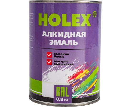 Алкидная автоэмаль HOLEX 3020 RAL красная, 0.8 кг HAS-383793 – изображение 4