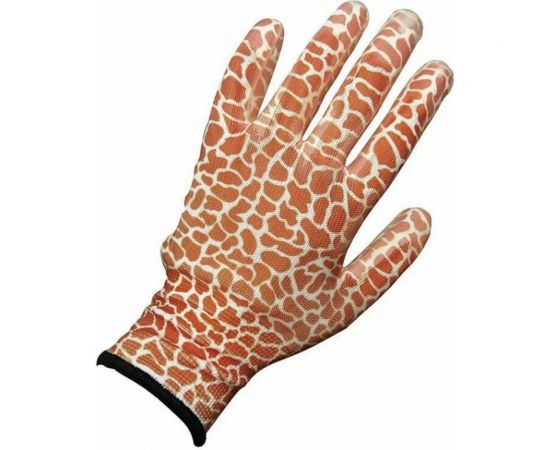 Садовые перчатки Grinda, прозрачное PU покрытие, 13 класс вязки, коричневые, размер L 11292-L – изображение 3