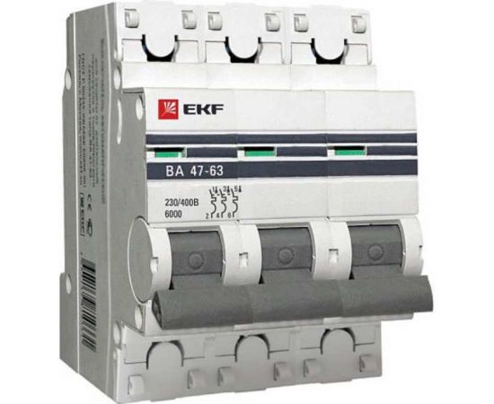 Автоматический выключатель EKF 3P 63А (C) 6кА ВА 47-63N PROxima M636363C – изображение 2