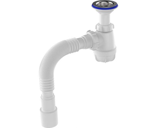 Сифон для умывальника Aquant 1 1/2"х40 с удлинённой горловиной с мет.реш. с г.т. 40x40/50 S0515-35-MR – изображение 7