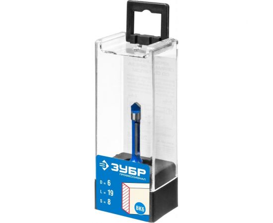 Фреза кромочная прямая со сверлом ПРОФЕССИОНАЛ (6х19х62 мм; хвостовик 8 мм) Зубр 28726-6 – изображение 4