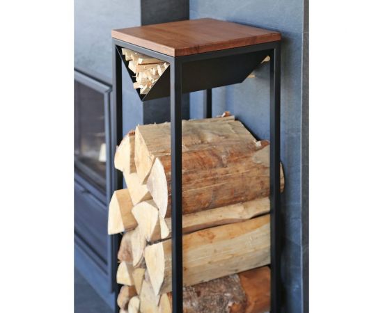 Дровница с полкой черная TORI 1200x370x400 мм GreenWeen GW-DR-TORI-120B – изображение 3