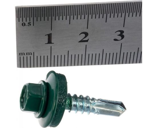 Кровельный саморез Госкреп 5.5х25 мм, RAL 6005, зеленый мох, 60 шт., пластиковый контейнер, 280 мл 2-0018360 – изображение 5