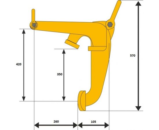 Захват для бочек TEHNOLIFT тип YQC, 0.6 т 4687202158638 – изображение 5