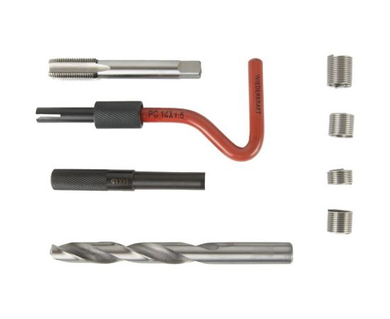 Набор для восстановления резьбы WIEDERKRAFT M14x1,5, 16 предметов WDK-ST1415 