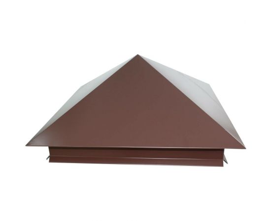 Металлический колпак на столб ПРОФМЕТСТИЛЬ коричневый 617 